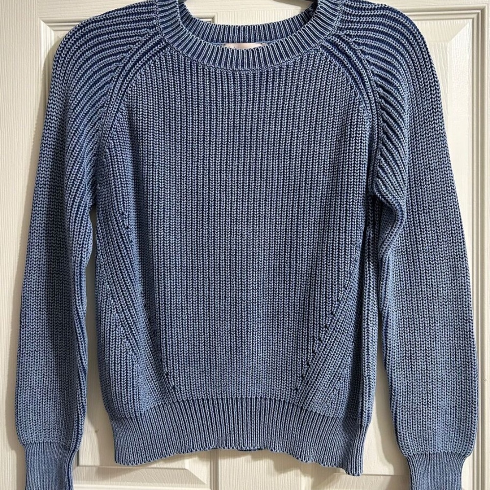 Philosophy acid washed blue knit sweater
